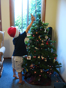 topping the christmas tree